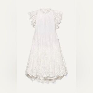 ULLA JOHNSON- NORAH BRODERIE ANGLAISE COTTON DRESS. Size see measurements